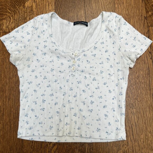 Brandy Melville Blue and White Top - Picture 1 of 3